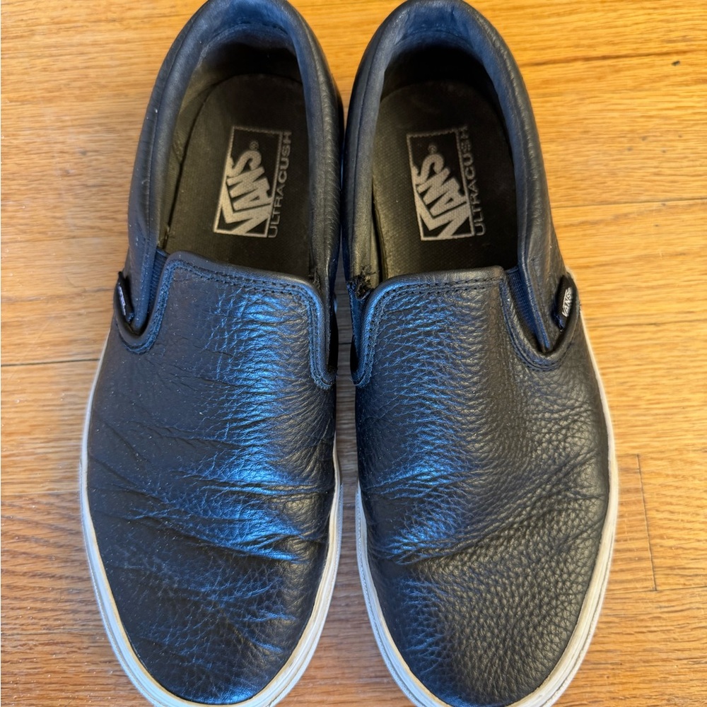 Black Womens Leather Vans